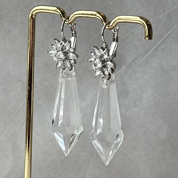 Nosferatu Ellen’s Pendulum Earrings Handmade Replicas Flower Hoops + Crystals - Picture 5 of 14